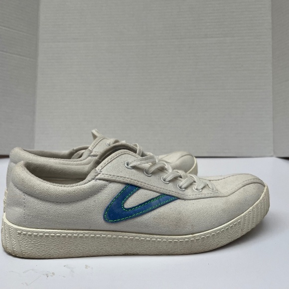 Rare TRETORN Vintage 90s Women's Canvas White / Multicolour Nylite Runners, 7.5 - Picture 1 of 10